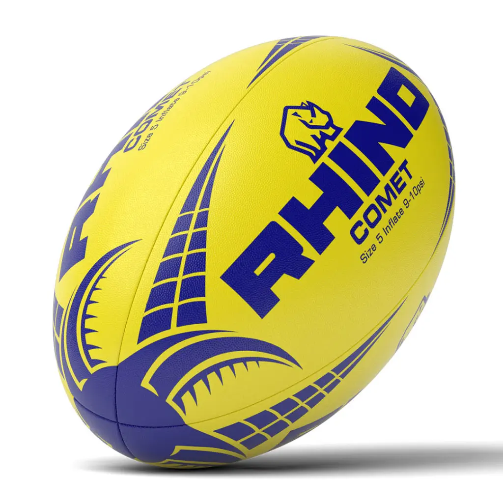 Rhino Rugby Ball Comet Yellow