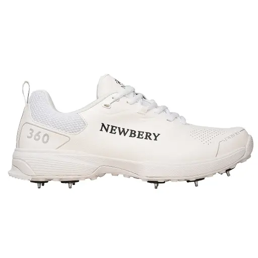 Newbery 360 Cricket Shoe - White Spikes