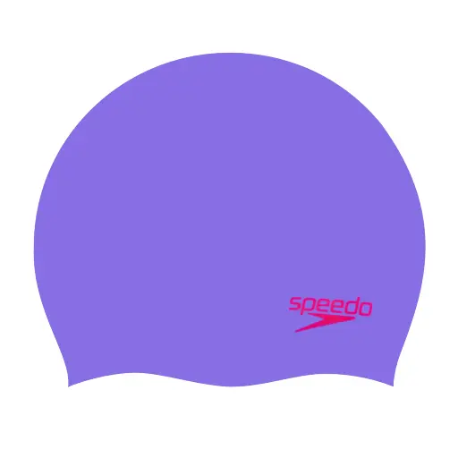 Speedo Junior Silicone Cap Purple/Red