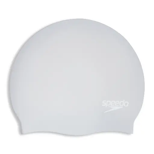 Speedo Swim Cap Long Hair Adults - Silver/White