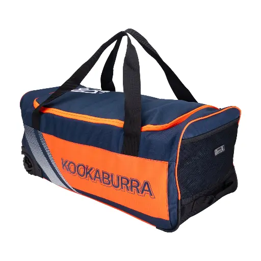[9640] Kookaburra Cricket Bag 9500 Wheelie Navy/Orange