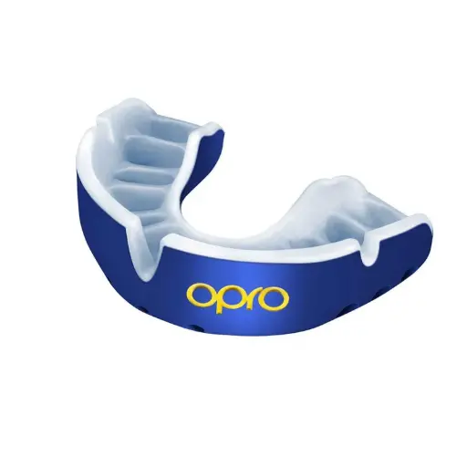 [10364] opro - Gold Self-Fit Mouth Guard Blue/Pearl